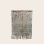 Antique French Rose Blue Aubusson  Wall Hanging Gallery Image 1
