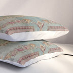 Antique French Rose Blue Aubusson  Pillow Sham Gallery Image 3