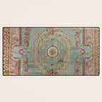 Antique French Rose Blue Aubusson  Desk Mat Gallery Image 3