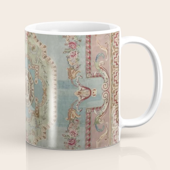 Antique French Rose Blue Aubusson  Coffee Mug Gallery Image 1