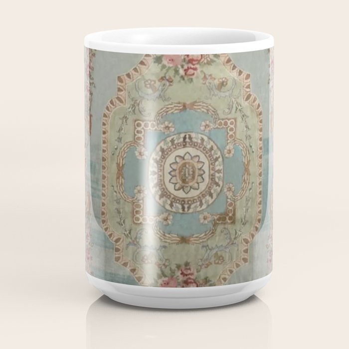 Antique French Rose Blue Aubusson  Coffee Mug Gallery Image 4