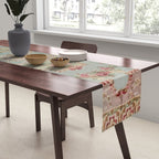 Antique French Rose Blue Aubusson  Table Runner Gallery Image 2