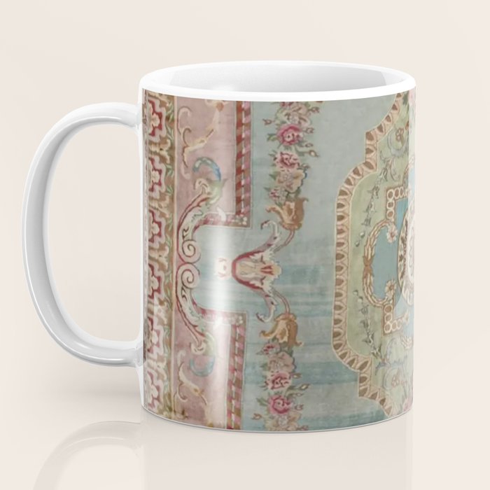 Antique French Rose Blue Aubusson  Coffee Mug Gallery Image 3