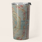 Antique French Rose Blue Aubusson  Travel Mug Gallery Image 2