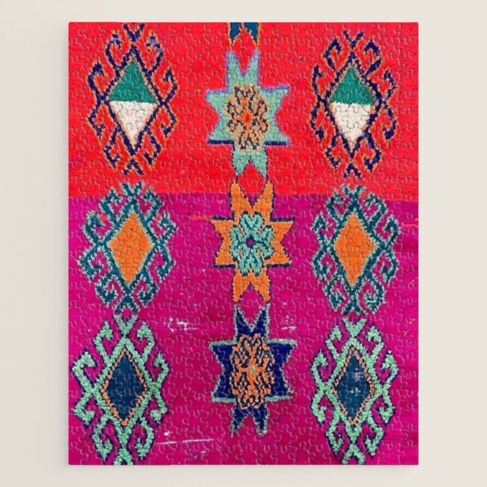 Moroccan Traditional Carpet Artwork Jigsaw Puzzle Gallery Image 1