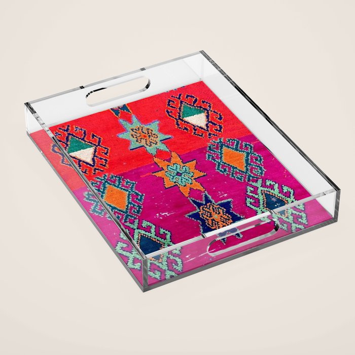 Moroccan Traditional Carpet Artwork Acrylic Tray Gallery Image 1