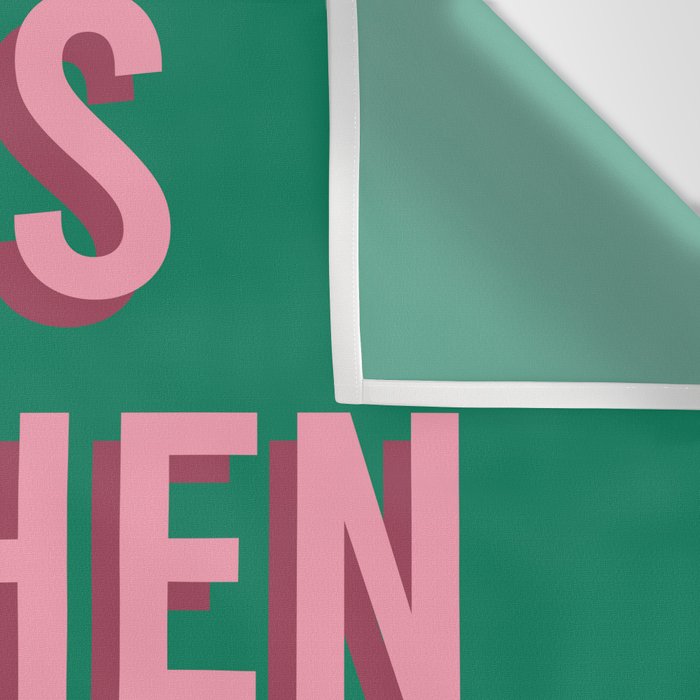 This Kitchen Is For Dancing (Pink Green) Wall Tapestry Gallery Image 3