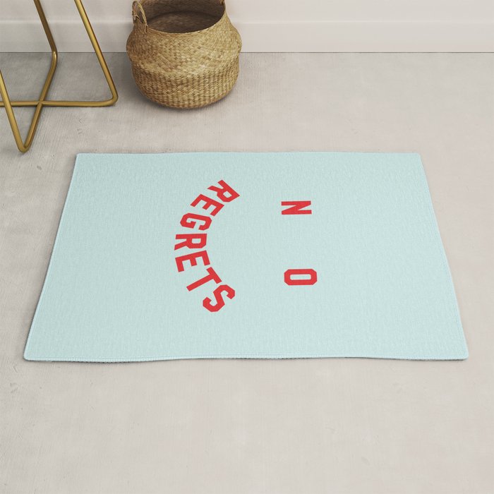No Regrets | Minimal Typography Rug Gallery Image 1