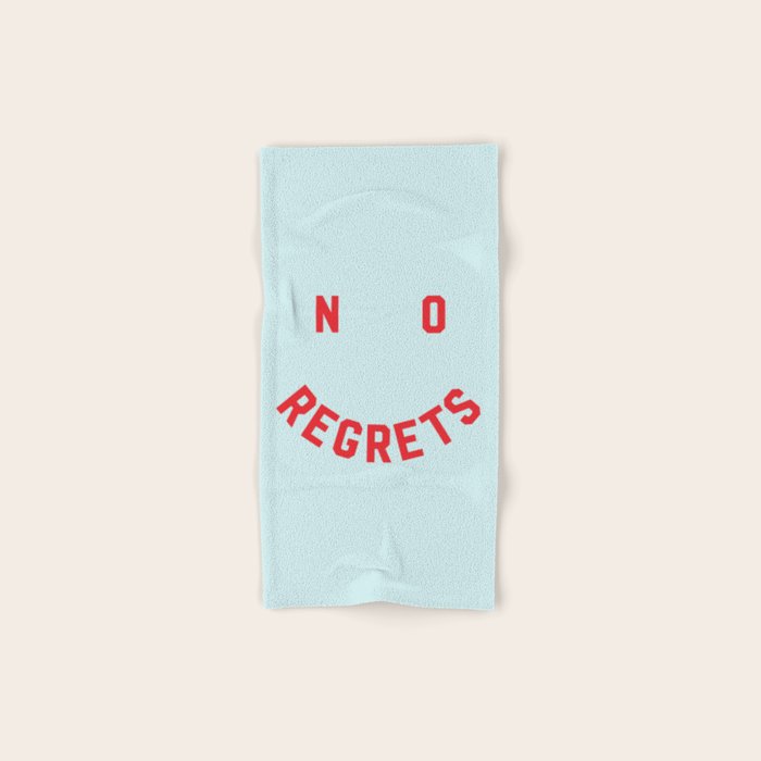 No Regrets | Minimal Typography Bath Towel Gallery Image 1