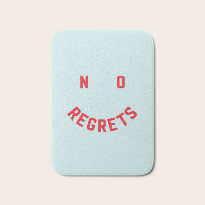 No Regrets | Minimal Typography Bath Mat Gallery Image 1