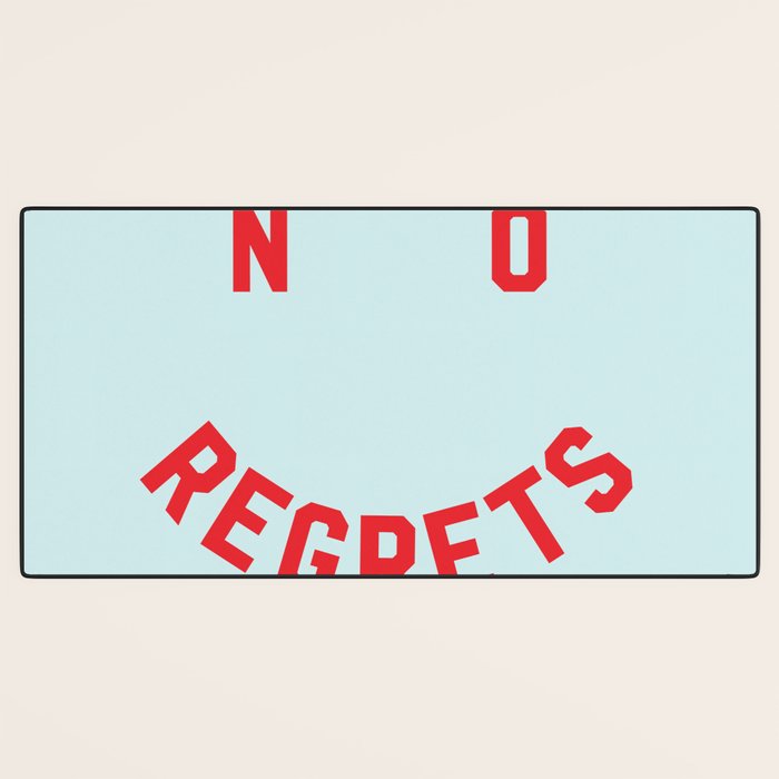No Regrets | Minimal Typography Desk Mat Gallery Image 3