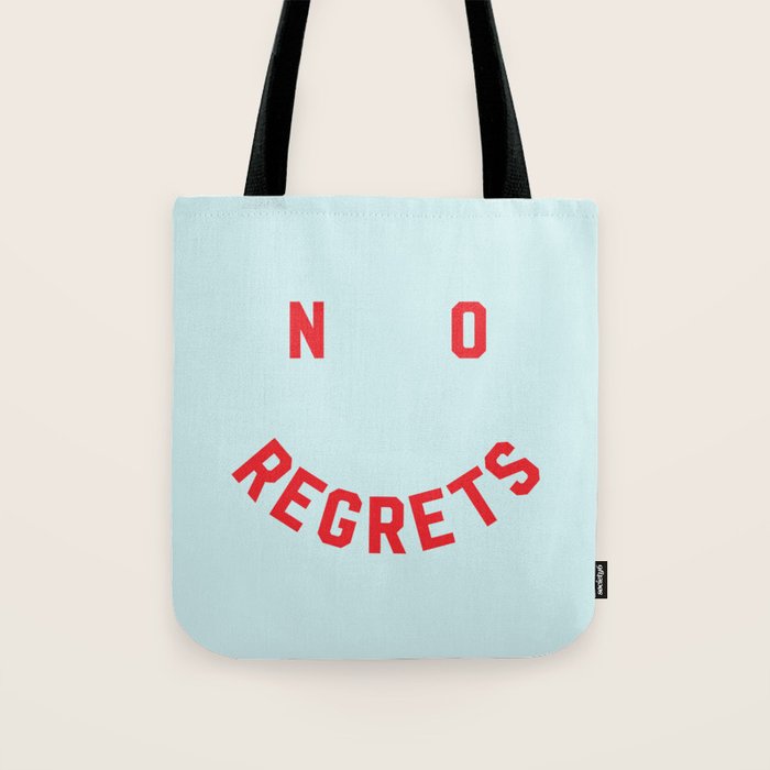 No Regrets | Minimal Typography Tote Bag Gallery Image 1
