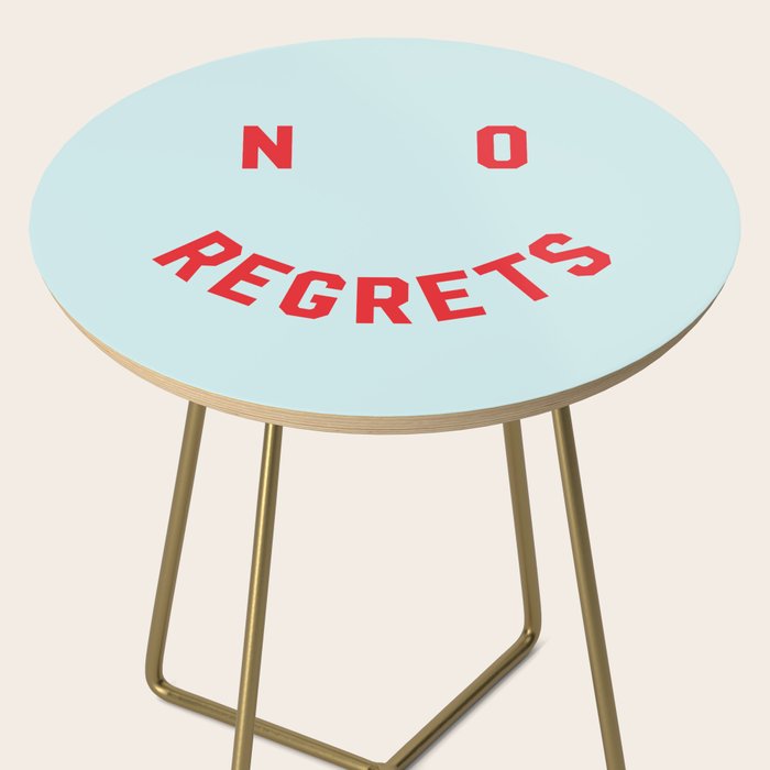 No Regrets | Minimal Typography Side Table Gallery Image 2