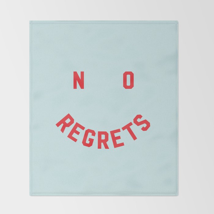 No Regrets | Minimal Typography Throw Blanket Gallery Image 2