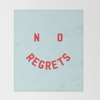 No Regrets | Minimal Typography Throw Blanket Gallery Image 2