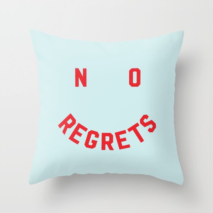 No Regrets | Minimal Typography Throw Pillow Gallery Image 6