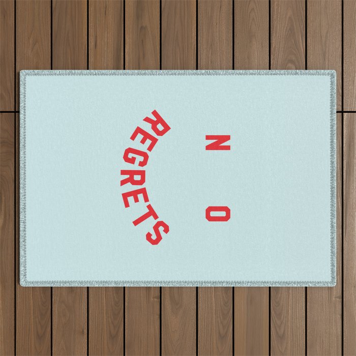 No Regrets | Minimal Typography Outdoor Rug Gallery Image 1