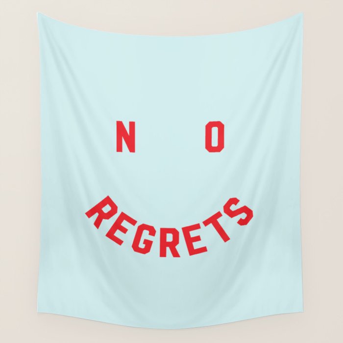 No Regrets | Minimal Typography Wall Tapestry Gallery Image 4
