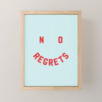 No Regrets | Minimal Typography Mini Art Print Gallery Image 1