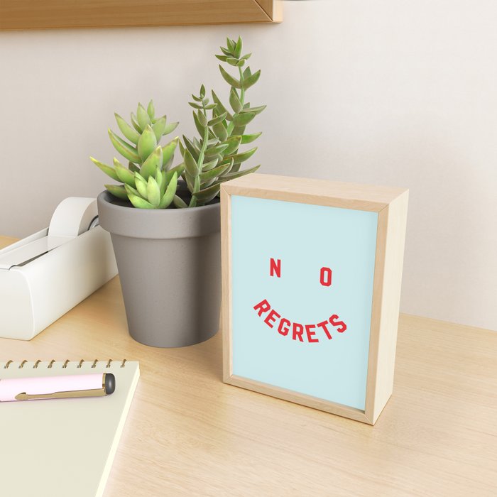 No Regrets | Minimal Typography Mini Art Print Gallery Image 2