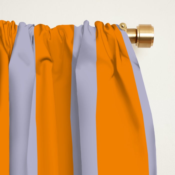 Lilac Clematis and Orange Stripes Window Curtain Gallery Image 2