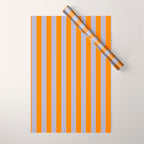 Lilac Clematis and Orange Stripes Wrapping Paper Gallery Image 1