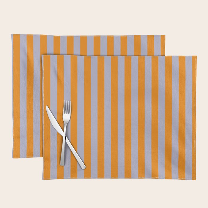 Lilac Clematis and Orange Stripes Placemat Gallery Image 1
