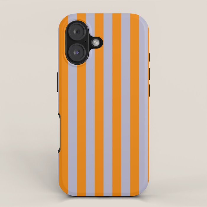 Lilac Clematis and Orange Stripes iPhone Case Gallery Image 1