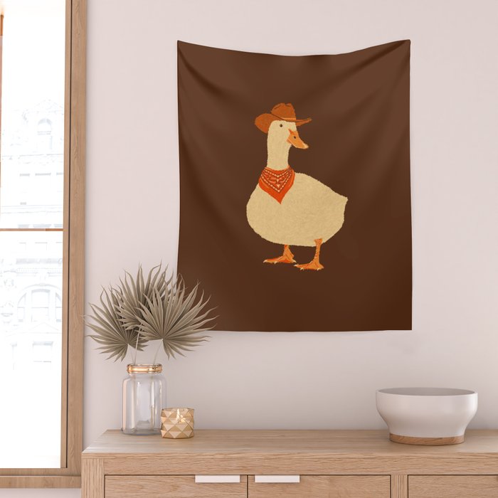 Bo The Cowboy Duck Wall Tapestry Gallery Image 2