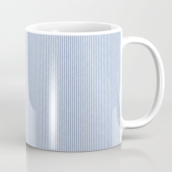 linen textured stripes - coastal blue Coffee Mug Gallery Image 1