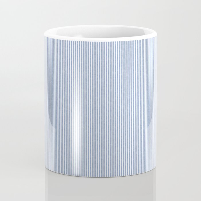 linen textured stripes - coastal blue Coffee Mug Gallery Image 4