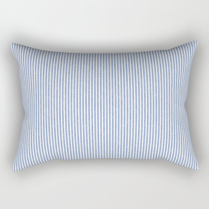 linen textured stripes - coastal blue Rectangular Pillow Gallery Image 2