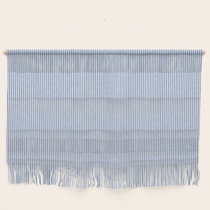 linen textured stripes - coastal blue Wall Hanging Gallery Image 1