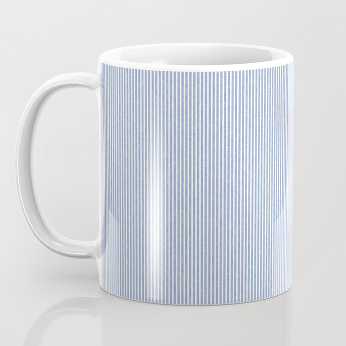 linen textured stripes - coastal blue Coffee Mug Gallery Image 3