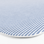 linen textured stripes - coastal blue Bath Mat Gallery Image 3