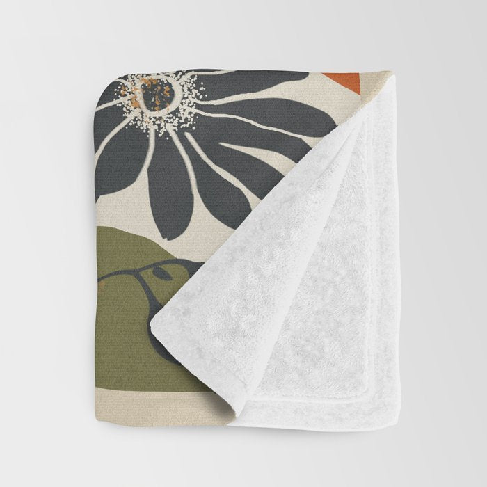Modern Daisies in Contrast Throw Blanket Gallery Image 3