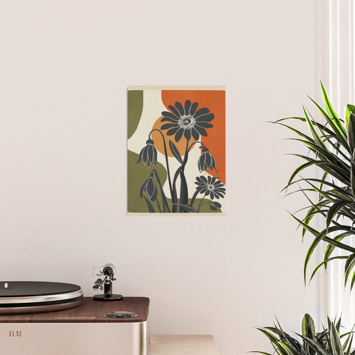 Modern Daisies in Contrast Poster Gallery Image 2