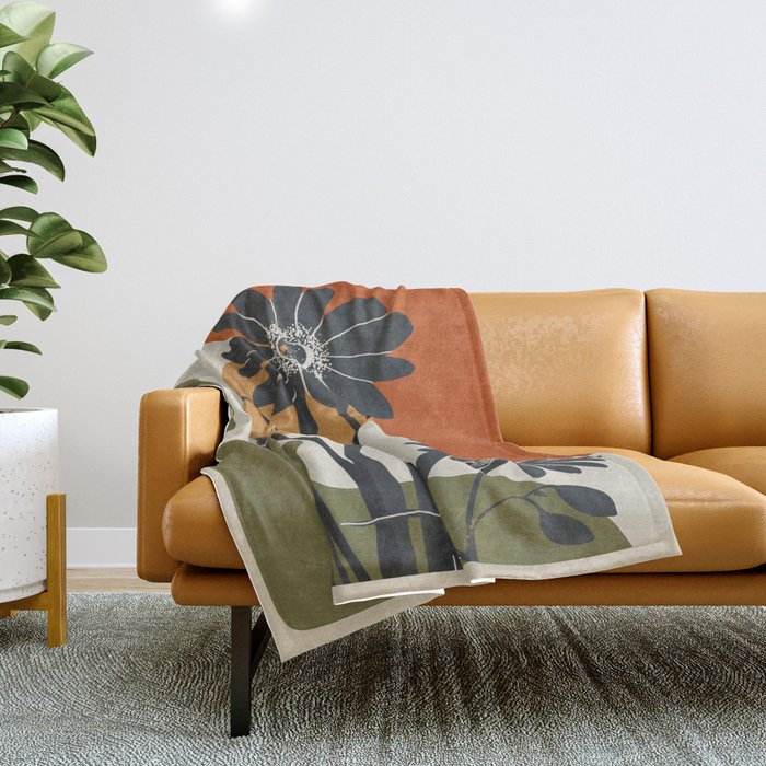 Modern Daisies in Contrast Throw Blanket Gallery Image 1