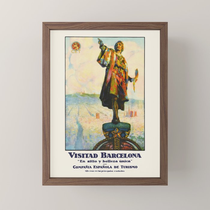 Barcelona Vintage travel poster, 1920s  Mini Art Print Gallery Image 2