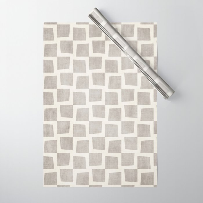 Minimalist Pattern Beige Ivory White Wrapping Paper Gallery Image 1