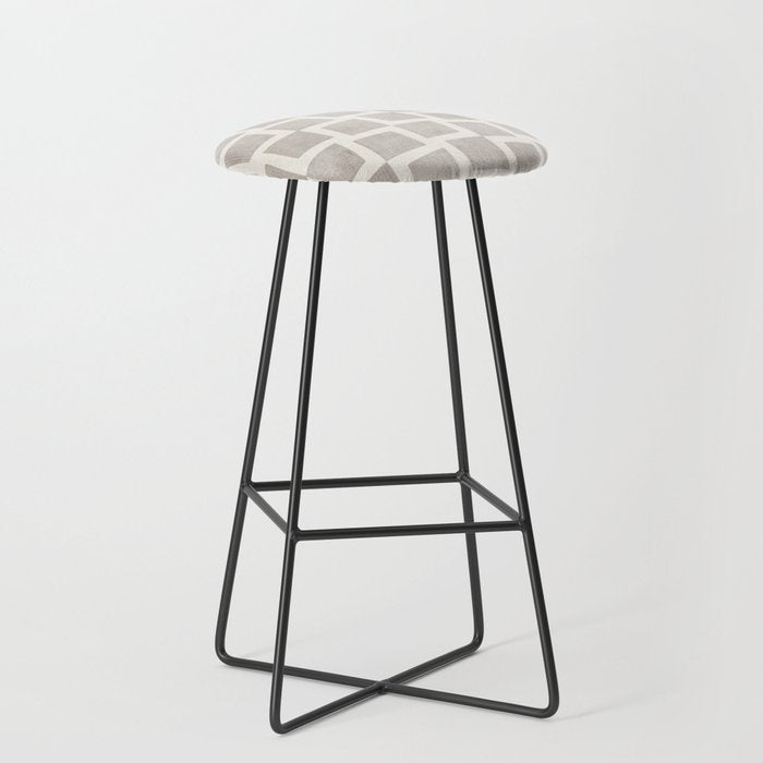 Minimalist Pattern Beige Ivory White Stool Gallery Image 1