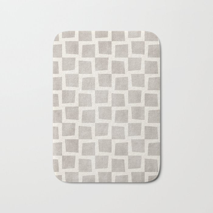 Minimalist Pattern Beige Ivory White Bath Mat Gallery Image 1