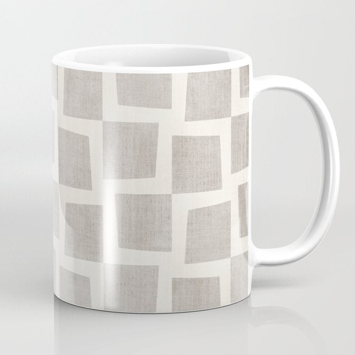 Minimalist Pattern Beige Ivory White Coffee Mug Gallery Image 1