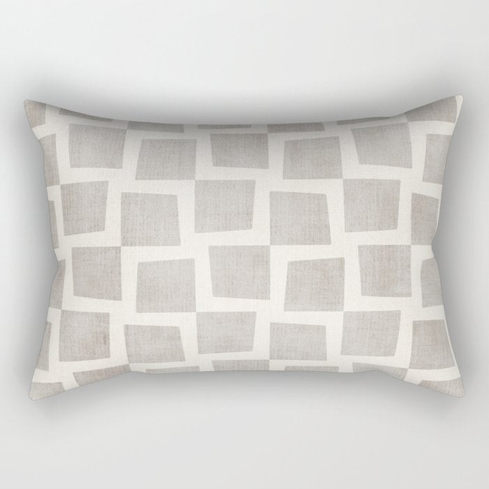 Minimalist Pattern Beige Ivory White Rectangular Pillow Gallery Image 2