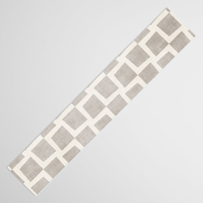 Minimalist Pattern Beige Ivory White Table Runner Gallery Image 3