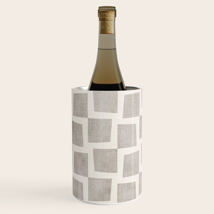 Minimalist Pattern Beige Ivory White Wine Chiller Gallery Image 2