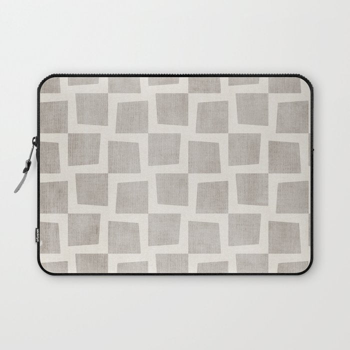 Minimalist Pattern Beige Ivory White Laptop Sleeve Gallery Image 1