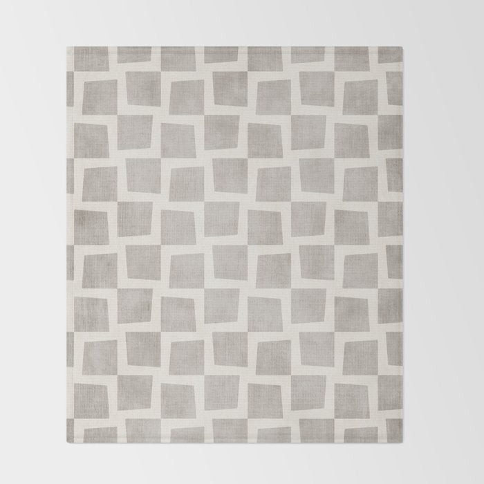 Minimalist Pattern Beige Ivory White Throw Blanket Gallery Image 2