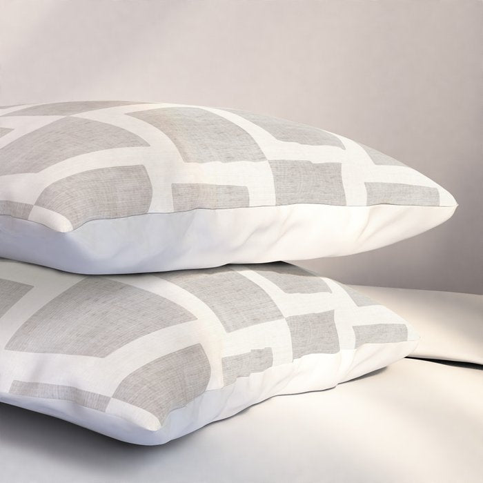 Minimalist Pattern Beige Ivory White Pillow Sham Gallery Image 3