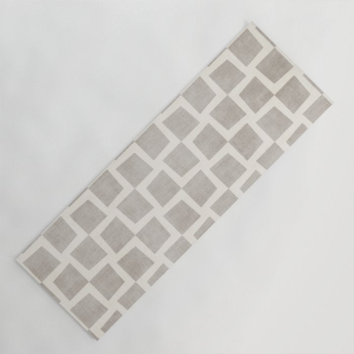 Minimalist Pattern Beige Ivory White Yoga Mat Gallery Image 1